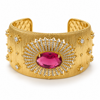 Genevieve Ruby Sunburst Cuff Bracelet