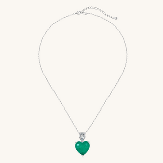 Sterling Silver Emerald Heart Necklace