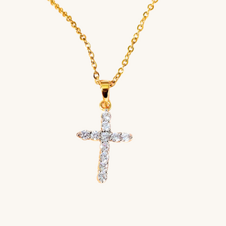 Medium Crystal Cross Necklace