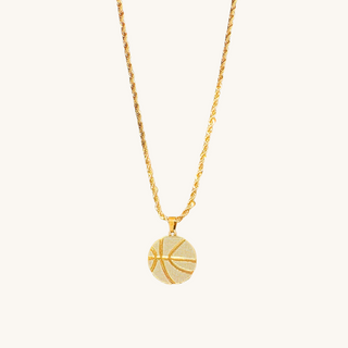 Silver Championship Basketball Necklace