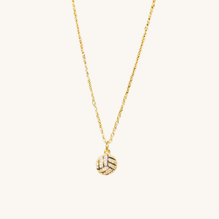MVP Gold Diamond Volleyball Necklace