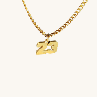 Game-Time Gold Personalized Number Necklace