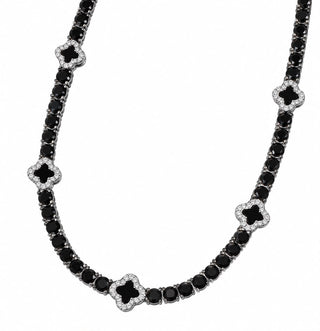Vivienne Onyx Clover Tennis Necklace