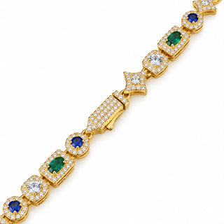 Seraphina Multi-Gemstone Halo Tennis Necklace