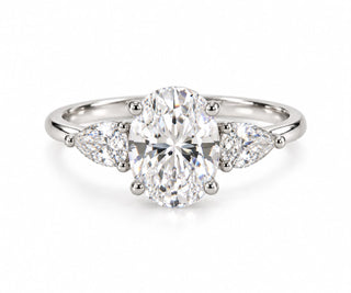 Juliette Oval & Pear Side Stone Ring