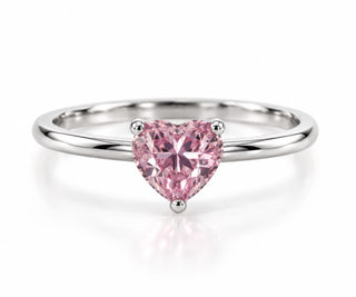 Cleo Pink Heart Solitaire Ring