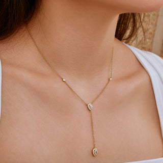 Minimalist Teardrop Lariat Necklace