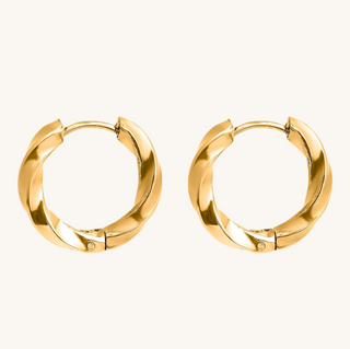 Gold Twisted Small Hoops