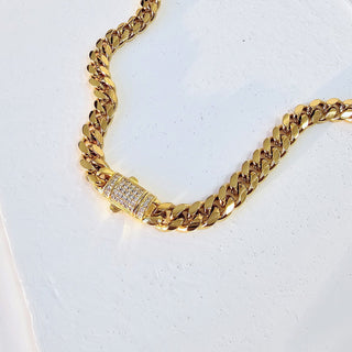 Men's Diamond Clasp Cuban Link Necklace