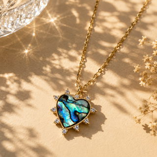 Genuine Abalone Shell Heart Necklace