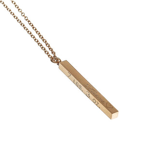 rose gold 3d bar necklace. 4 sided bar necklace.