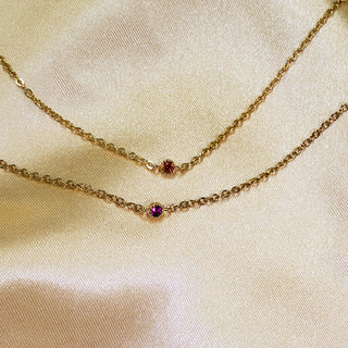 Layered Custom Birthstone Necklace