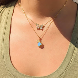 Opalite Drop & Elephant Necklace Sets