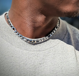 Men's Silver Figaro Chain Necklace