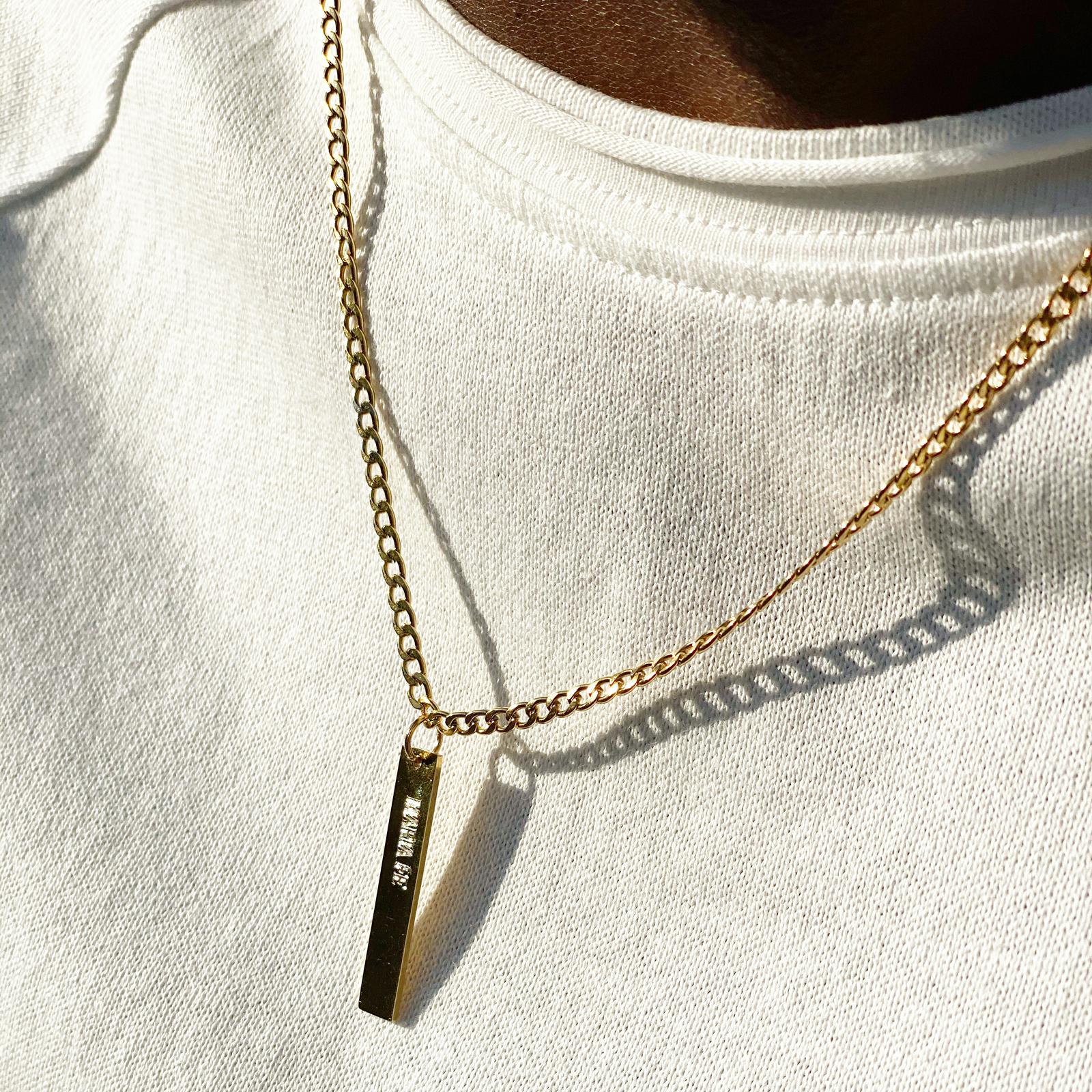 Gold Dainty Bar Necklace • Embrace the Future • Fortune & Frame