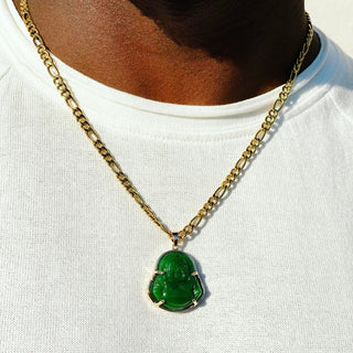 Men's Green Jade Buddha Necklace