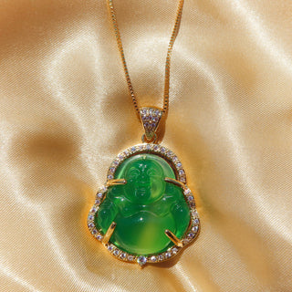 Genuine Green Jade Buddha Necklace