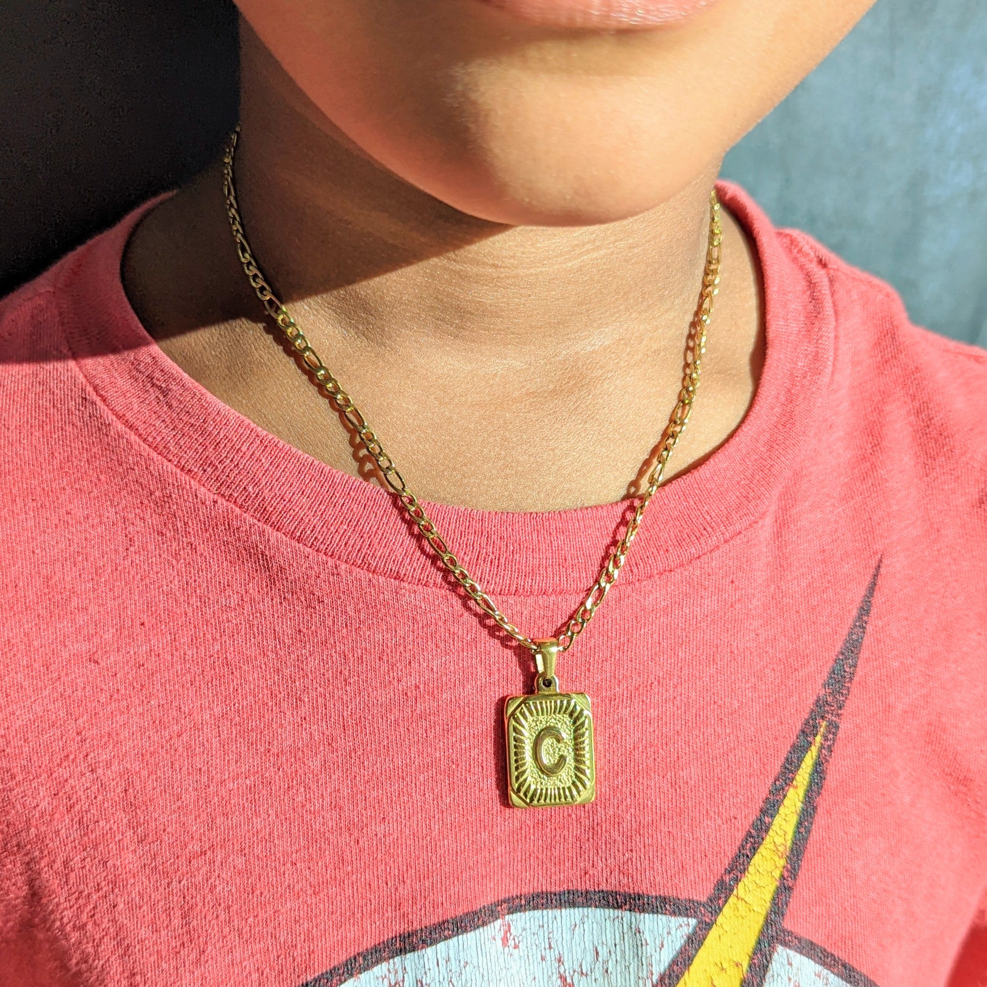 Kids' Figaro Vintage Initial Necklace