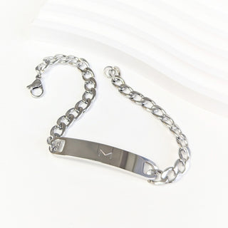 Men's Thick Silver Bar Bracelet