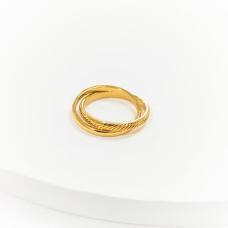 Gold Interlocked Double Ring