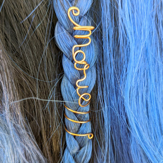 Handmade Script Name Wire Hair Jewelry